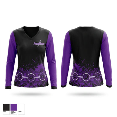 Burgaw Powerhouse Women's Long Sleeve V-neck Shirt - 1