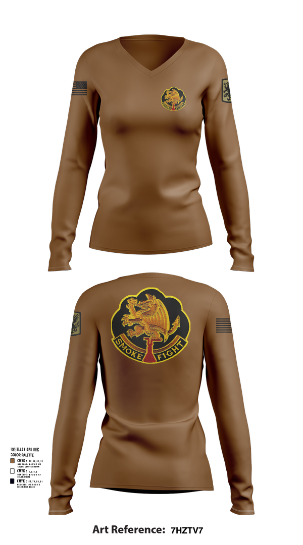 Womens Long Sleeve Vneck Shirt, 490th CBRN battalion, , Teamtime, Team time, sublimation, custom sports apparel, team uniforms, spirit wear, spiritwear, sports uniforms, custom shirts, team store, custom team store, fundraiser sports, apparel fundraiser