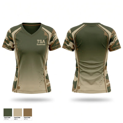 TSA Baseball Women's Short Sleeve V-neck Shirt - 1