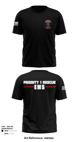 Short Sleeve Performance Shirt, Priority 1 Rescue, EMS/EMT, Teamtime, Team time, sublimation, custom sports apparel, team uniforms, spirit wear, spiritwear, sports uniforms, custom shirts, team store, custom team store, fundraiser sports, apparel fundraiser