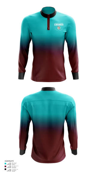 Quarter Zip Jacket, Gladys Jung Cranes Cross Country, Cross Country, Teamtime, Team time, sublimation, custom sports apparel, team uniforms, spirit wear, spiritwear, sports uniforms, custom shirts, team store, custom team store, fundraiser sports, apparel fundraiser