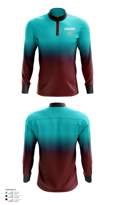 Gladys Jung Cranes Cross Country 72392172 Quarter Zip Jacket - 21
