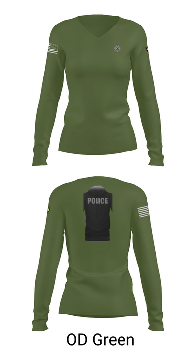 Nashville Police Department 22695418 Women's Long Sleeve V-neck Shirt - 54