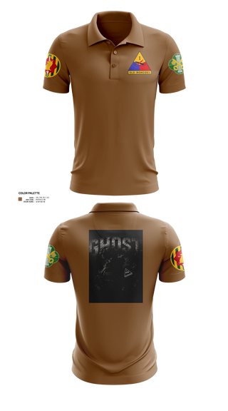 Short Sleeve Performance Polo, 2ND PLT Ghosts, Army, Teamtime, Team time, sublimation, custom sports apparel, team uniforms, spirit wear, spiritwear, sports uniforms, custom shirts, team store, custom team store, fundraiser sports, apparel fundraiser