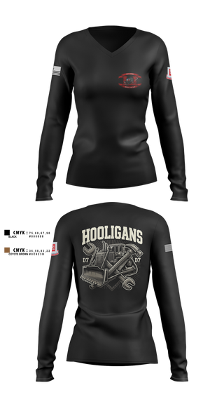 Womens Long Sleeve Vneck Shirt, 74th MRBC, , Teamtime, Team time, sublimation, custom sports apparel, team uniforms, spirit wear, spiritwear, sports uniforms, custom shirts, team store, custom team store, fundraiser sports, apparel fundraiser