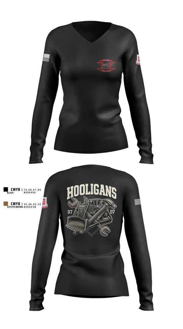 Womens Long Sleeve Vneck Shirt, 74th MRBC, , Teamtime, Team time, sublimation, custom sports apparel, team uniforms, spirit wear, spiritwear, sports uniforms, custom shirts, team store, custom team store, fundraiser sports, apparel fundraiser