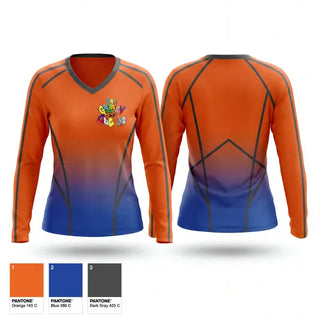 Womens Long Sleeve Vneck Shirt, The Galaxy Of Queens, Men's Basketball, Teamtime, Team time, sublimation, custom sports apparel, team uniforms, spirit wear, spiritwear, sports uniforms, custom shirts, team store, custom team store, fundraiser sports, apparel fundraiser