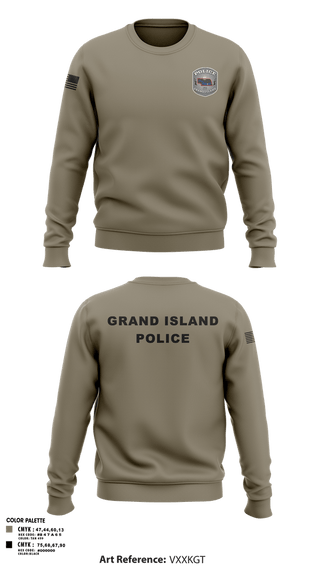 Crew Neck Sweatshirt, Grand Island Police Department, Police, Teamtime, Team time, sublimation, custom sports apparel, team uniforms, spirit wear, spiritwear, sports uniforms, custom shirts, team store, custom team store, fundraiser sports, apparel fundraiser