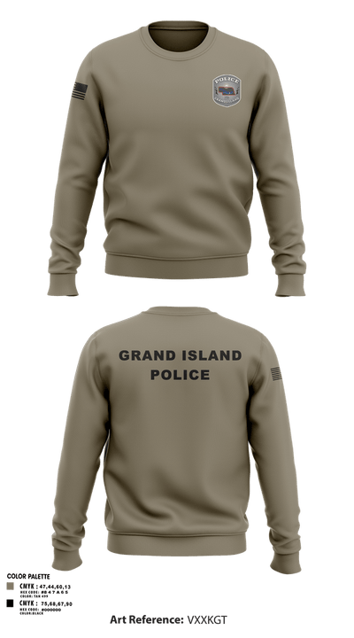 Grand Island Police Department 91612603 Crew Neck Sweatshirt - 33