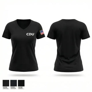 Womens Short Sleeve Vneck Shirt, CDU, Police, Teamtime, Team time, sublimation, custom sports apparel, team uniforms, spirit wear, spiritwear, sports uniforms, custom shirts, team store, custom team store, fundraiser sports, apparel fundraiser