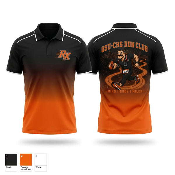 Short Sleeve Performance Polo, OSU-CHS Run Club, Track & Field, Teamtime, Team time, sublimation, custom sports apparel, team uniforms, spirit wear, spiritwear, sports uniforms, custom shirts, team store, custom team store, fundraiser sports, apparel fundraiser