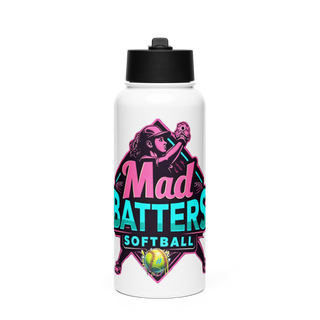 MadBatters Softball 15479950 Stainless Steel Water Bottle with a Straw Lid