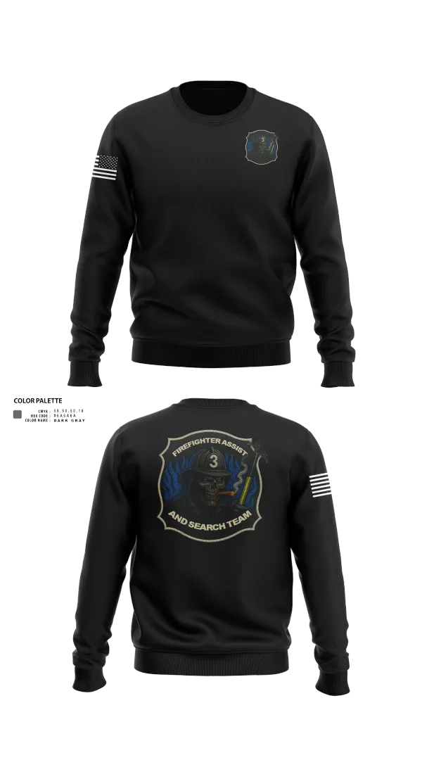 Crew Neck Sweatshirt, District 3 Fast, Fire Department, Teamtime, Team time, sublimation, custom sports apparel, team uniforms, spirit wear, spiritwear, sports uniforms, custom shirts, team store, custom team store, fundraiser sports, apparel fundraiser