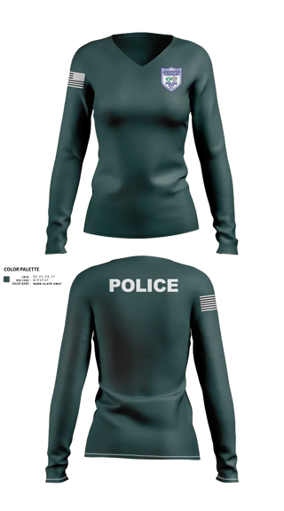 Womens Long Sleeve Vneck Shirt, Andover Township Police Department, , Teamtime, Team time, sublimation, custom sports apparel, team uniforms, spirit wear, spiritwear, sports uniforms, custom shirts, team store, custom team store, fundraiser sports, apparel fundraiser