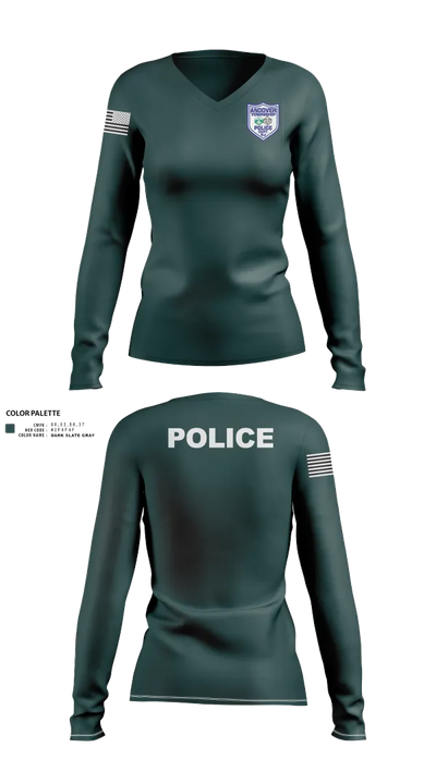 Andover Township Police Department 13076231 Women's Long Sleeve V-neck Shirt - 120