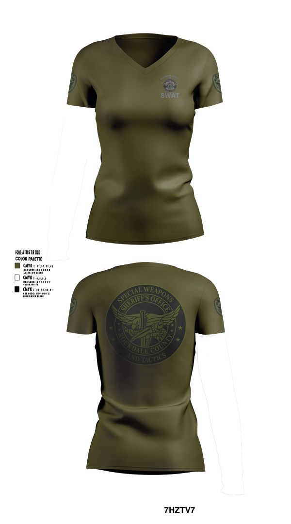 Womens Short Sleeve Vneck Shirt, Rockdale SWAT, Police, Teamtime, Team time, sublimation, custom sports apparel, team uniforms, spirit wear, spiritwear, sports uniforms, custom shirts, team store, custom team store, fundraiser sports, apparel fundraiser