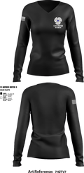 1-222 Aviation Regiment Women's Long Sleeve V-neck Shirt - 6