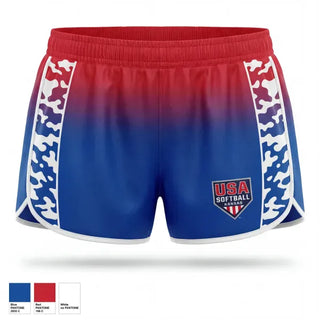 Womens Shorts, USA Softball of Kansas, Softball, Teamtime, Team time, sublimation, custom sports apparel, team uniforms, spirit wear, spiritwear, sports uniforms, custom shirts, team store, custom team store, fundraiser sports, apparel fundraiser