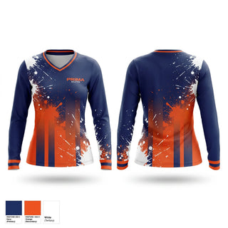 Womens Long Sleeve Vneck Shirt, Prima Elite, Softball, Teamtime, Team time, sublimation, custom sports apparel, team uniforms, spirit wear, spiritwear, sports uniforms, custom shirts, team store, custom team store, fundraiser sports, apparel fundraiser