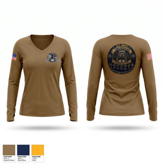Womens Long Sleeve Vneck Shirt, USS Indianapolis, Navy, Teamtime, Team time, sublimation, custom sports apparel, team uniforms, spirit wear, spiritwear, sports uniforms, custom shirts, team store, custom team store, fundraiser sports, apparel fundraiser