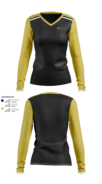 Baldwin Business Group 79492658 Women's Long Sleeve V-neck Shirt - 30