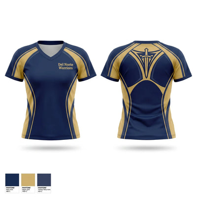 Del Norte Warriors Women's Short Sleeve V-neck Shirt - 1