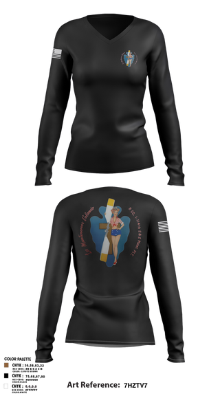 Womens Long Sleeve Vneck Shirt, B Co. 1/114th polo, Army, Teamtime, Team time, sublimation, custom sports apparel, team uniforms, spirit wear, spiritwear, sports uniforms, custom shirts, team store, custom team store, fundraiser sports, apparel fundraiser