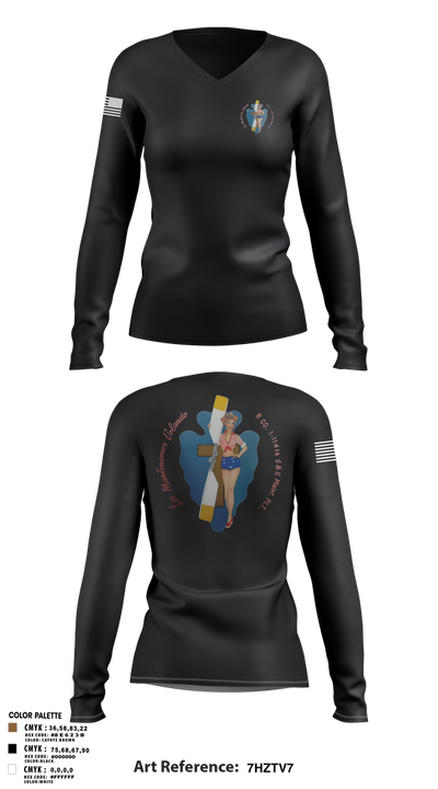B Co. 1/114th polo Women's Long Sleeve V-neck Shirt - 3
