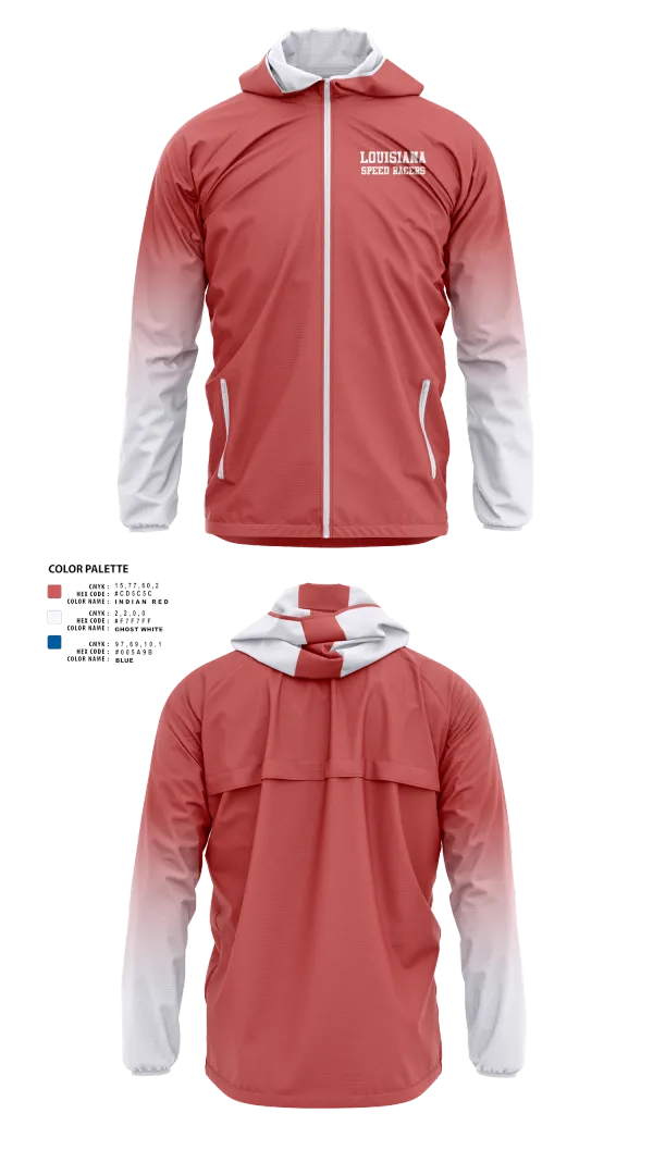Windbreaker, Louisiana Speed Racers, Track & Field, Teamtime, Team time, sublimation, custom sports apparel, team uniforms, spirit wear, spiritwear, sports uniforms, custom shirts, team store, custom team store, fundraiser sports, apparel fundraiser