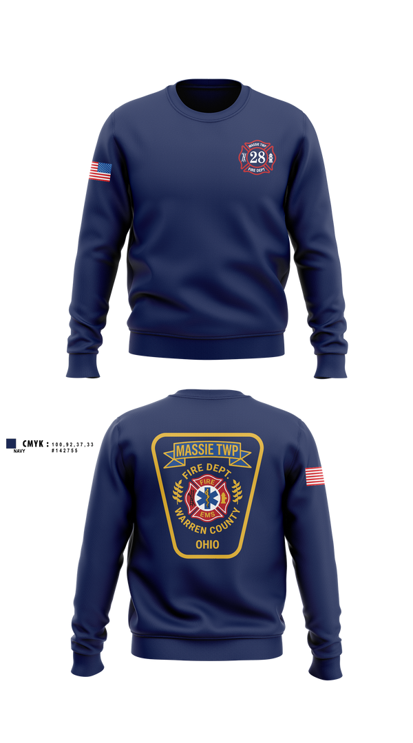 Crew Neck Sweatshirt, Massie Township Fire Department, Fire Department, Teamtime, Team time, sublimation, custom sports apparel, team uniforms, spirit wear, spiritwear, sports uniforms, custom shirts, team store, custom team store, fundraiser sports, apparel fundraiser