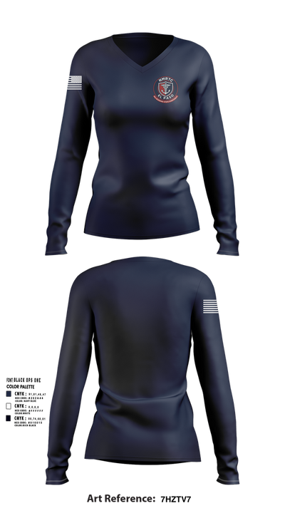 NMRTC El Paso 64078462 Women's Long Sleeve V-neck Shirt - 102