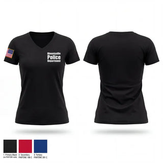 Womens Short Sleeve Vneck Shirt, Blountsville Police Department, Police, Teamtime, Team time, sublimation, custom sports apparel, team uniforms, spirit wear, spiritwear, sports uniforms, custom shirts, team store, custom team store, fundraiser sports, apparel fundraiser