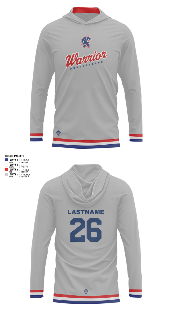 Long Sleeve hooded sunshirt, Mountain Range HS Flag Football, Women's Soccer, Teamtime, Team time, sublimation, custom sports apparel, team uniforms, spirit wear, spiritwear, sports uniforms, custom shirts, team store, custom team store, fundraiser sports, apparel fundraiser