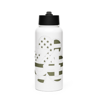 34 mgmt 15629550 Stainless Steel Water Bottle with a Straw Lid