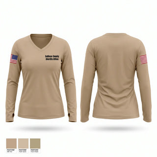 Womens Long Sleeve Vneck Shirt, Sullivan County Sheriffs Office, Police, Teamtime, Team time, sublimation, custom sports apparel, team uniforms, spirit wear, spiritwear, sports uniforms, custom shirts, team store, custom team store, fundraiser sports, apparel fundraiser