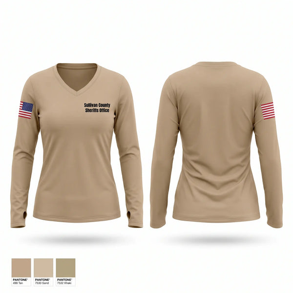 Womens Long Sleeve Vneck Shirt, Sullivan County Sheriffs Office, Police, Teamtime, Team time, sublimation, custom sports apparel, team uniforms, spirit wear, spiritwear, sports uniforms, custom shirts, team store, custom team store, fundraiser sports, apparel fundraiser