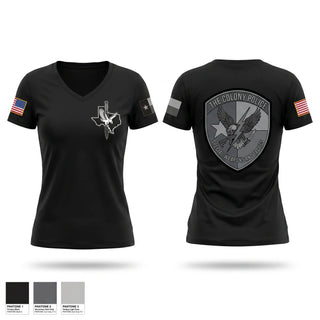 Womens Short Sleeve Vneck Shirt, The Colony Police SWAT, Police, Teamtime, Team time, sublimation, custom sports apparel, team uniforms, spirit wear, spiritwear, sports uniforms, custom shirts, team store, custom team store, fundraiser sports, apparel fundraiser