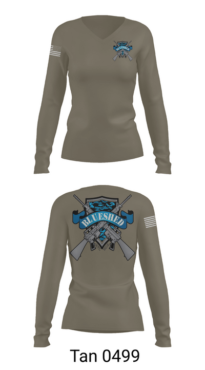 Blueshed Gun Shop 36061412 Women's Long Sleeve V-neck Shirt - 77