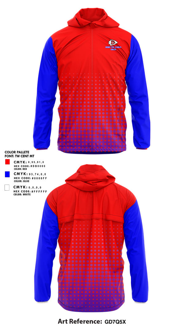 Windbreaker, Derby Pop Warner Cheer, Cheer, Teamtime, Team time, sublimation, custom sports apparel, team uniforms, spirit wear, spiritwear, sports uniforms, custom shirts, team store, custom team store, fundraiser sports, apparel fundraiser