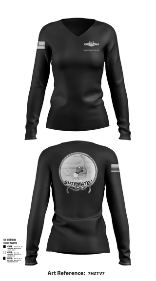 Womens Long Sleeve Vneck Shirt, USS Jefferson City FCPOA, Navy, Teamtime, Team time, sublimation, custom sports apparel, team uniforms, spirit wear, spiritwear, sports uniforms, custom shirts, team store, custom team store, fundraiser sports, apparel fundraiser