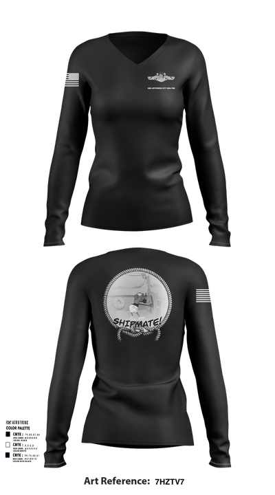 USS Jefferson City FCPOA Women's Long Sleeve V-neck Shirt - 3