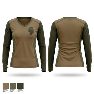 Womens Long Sleeve Vneck Shirt, Edwards County Sheriff's Office, Police, Teamtime, Team time, sublimation, custom sports apparel, team uniforms, spirit wear, spiritwear, sports uniforms, custom shirts, team store, custom team store, fundraiser sports, apparel fundraiser