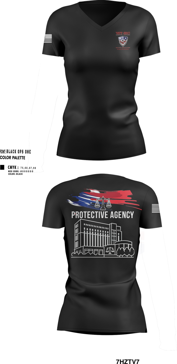 Womens Short Sleeve Vneck Shirt, Vet-Sec Protective agency, , Teamtime, Team time, sublimation, custom sports apparel, team uniforms, spirit wear, spiritwear, sports uniforms, custom shirts, team store, custom team store, fundraiser sports, apparel fundraiser