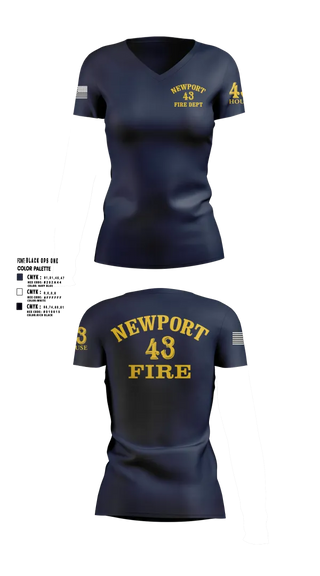 Womens Short Sleeve Vneck Shirt, Newport Fire Department, Fire Department, Teamtime, Team time, sublimation, custom sports apparel, team uniforms, spirit wear, spiritwear, sports uniforms, custom shirts, team store, custom team store, fundraiser sports, apparel fundraiser