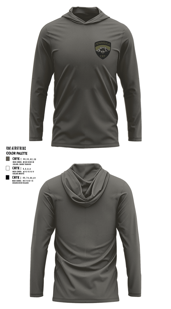 Long Sleeve Performance Shirt with hood, PENINSULA CRISIS RESPONSE TEAM, Police, Teamtime, Team time, sublimation, custom sports apparel, team uniforms, spirit wear, spiritwear, sports uniforms, custom shirts, team store, custom team store, fundraiser sports, apparel fundraiser