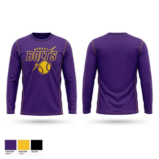 Long Sleeve Performance Shirt, Hobart Bolts, Softball, Teamtime, Team time, sublimation, custom sports apparel, team uniforms, spirit wear, spiritwear, sports uniforms, custom shirts, team store, custom team store, fundraiser sports, apparel fundraiser