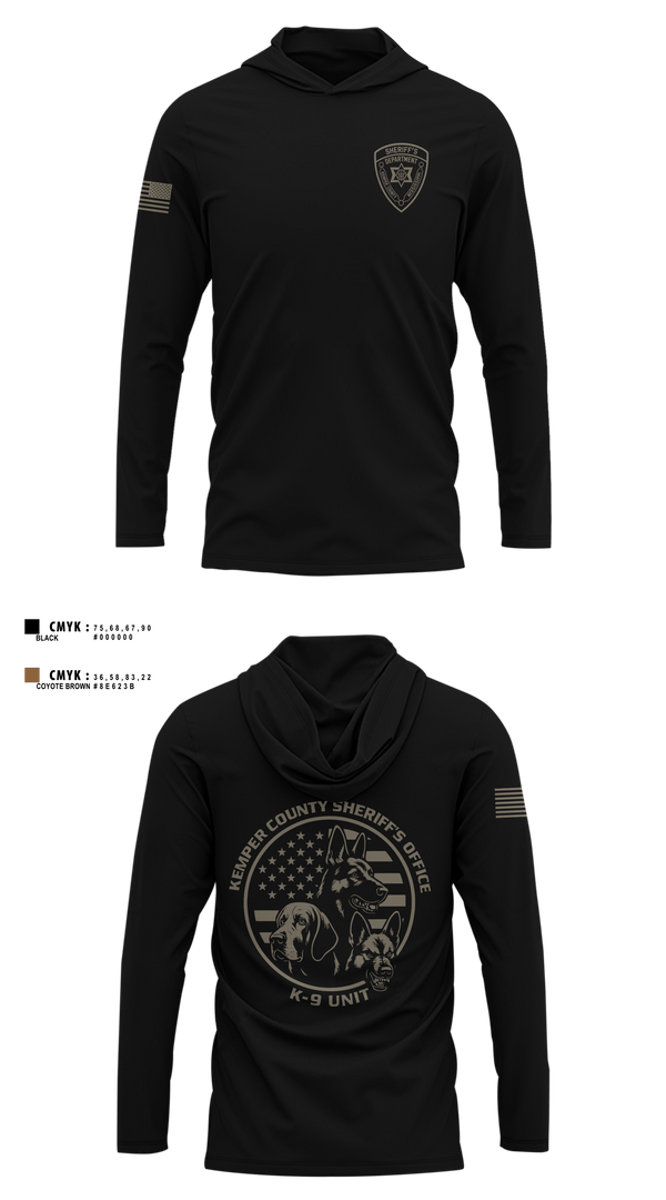 Long Sleeve Hooded Sun Shirt, Kemper County Sheriff’s Office, Police, Teamtime, Team time, sublimation, custom sports apparel, team uniforms, spirit wear, spiritwear, sports uniforms, custom shirts, team store, custom team store, fundraiser sports, apparel fundraiser