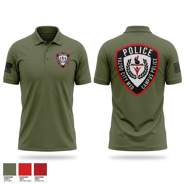 Short Sleeve Performance Polo, Yazoo City School Campus Police, Police, Teamtime, Team time, sublimation, custom sports apparel, team uniforms, spirit wear, spiritwear, sports uniforms, custom shirts, team store, custom team store, fundraiser sports, apparel fundraiser