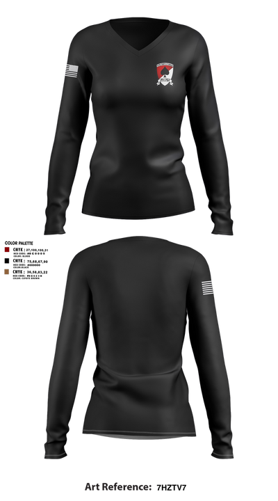 ATRP 6-17 ACS 92108473 Women's Long Sleeve V-neck Shirt - 3