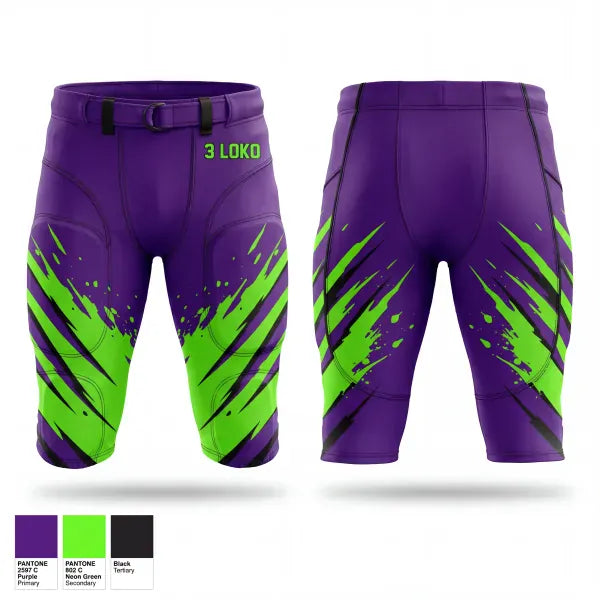 Integrated Football Pants, 3 LOKO, , Teamtime, Team time, sublimation, custom sports apparel, team uniforms, spirit wear, spiritwear, sports uniforms, custom shirts, team store, custom team store, fundraiser sports, apparel fundraiser